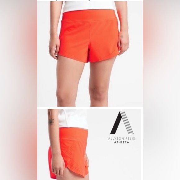 Size 3X Allyson Felix Athleta RARE Legend Run With It Short in Orange - Picture 1 of 9